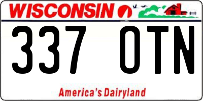 WI license plate 337OTN