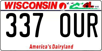 WI license plate 337OUR