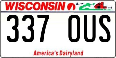 WI license plate 337OUS
