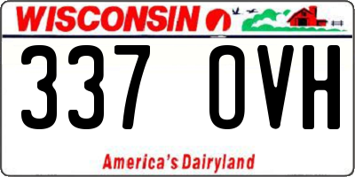 WI license plate 337OVH