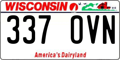 WI license plate 337OVN