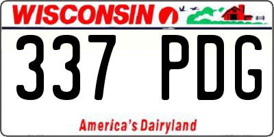 WI license plate 337PDG