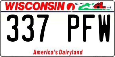 WI license plate 337PFW