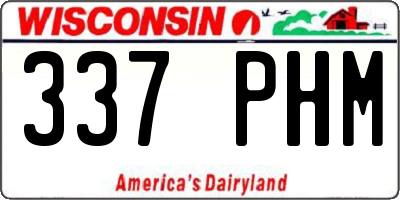 WI license plate 337PHM