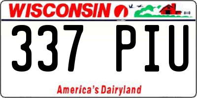 WI license plate 337PIU
