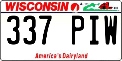 WI license plate 337PIW