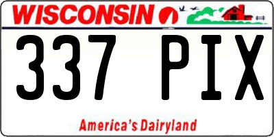 WI license plate 337PIX