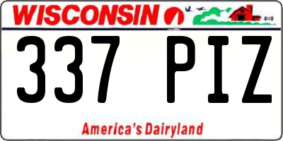 WI license plate 337PIZ