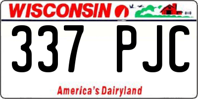 WI license plate 337PJC