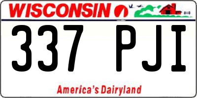 WI license plate 337PJI
