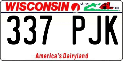 WI license plate 337PJK