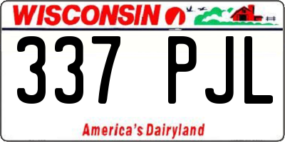 WI license plate 337PJL