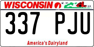 WI license plate 337PJU