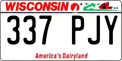 WI license plate 337PJY