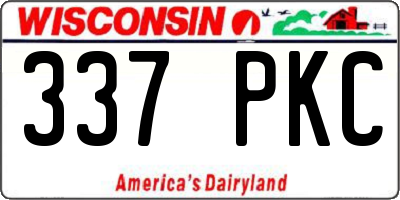WI license plate 337PKC