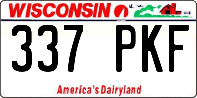 WI license plate 337PKF