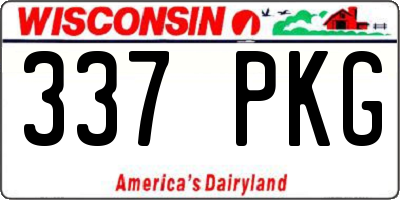 WI license plate 337PKG