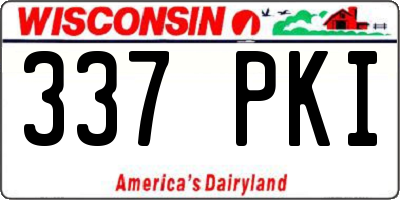 WI license plate 337PKI