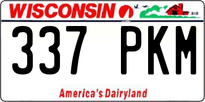 WI license plate 337PKM