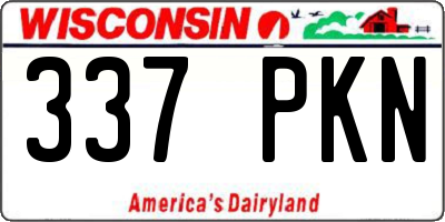 WI license plate 337PKN