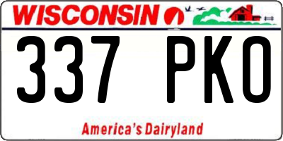 WI license plate 337PKO