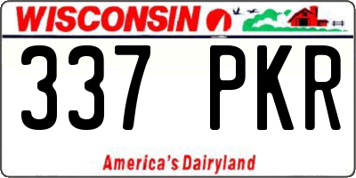 WI license plate 337PKR