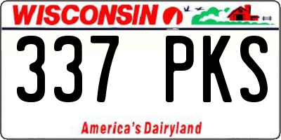 WI license plate 337PKS