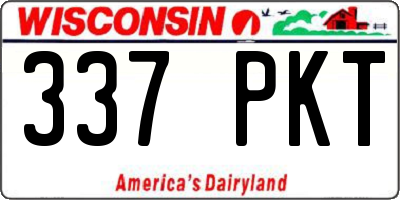 WI license plate 337PKT
