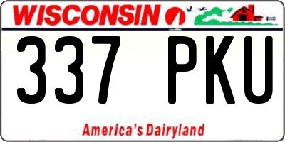WI license plate 337PKU