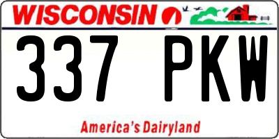 WI license plate 337PKW