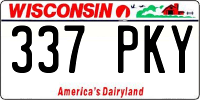 WI license plate 337PKY