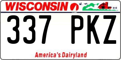 WI license plate 337PKZ
