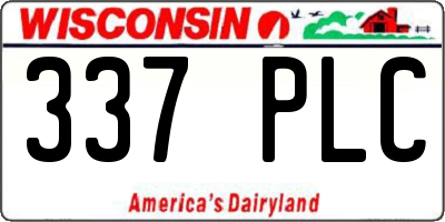 WI license plate 337PLC