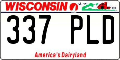 WI license plate 337PLD