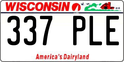 WI license plate 337PLE