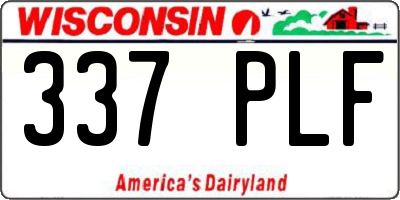 WI license plate 337PLF
