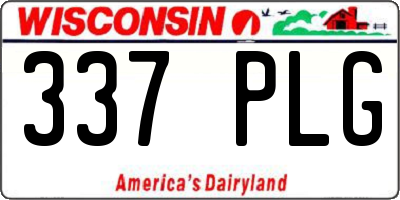 WI license plate 337PLG