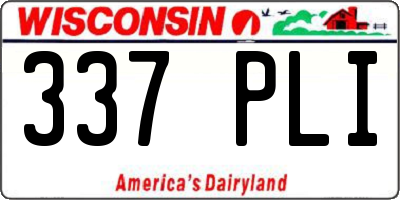 WI license plate 337PLI