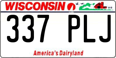 WI license plate 337PLJ
