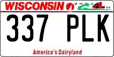 WI license plate 337PLK