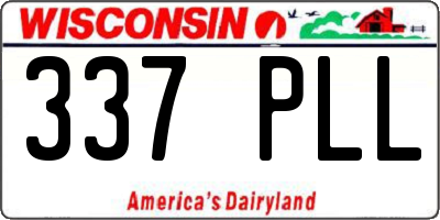 WI license plate 337PLL