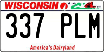 WI license plate 337PLM