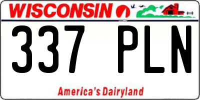 WI license plate 337PLN