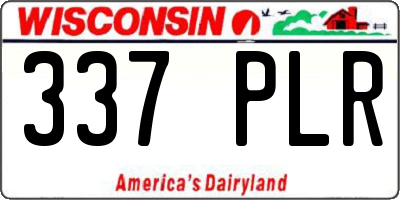 WI license plate 337PLR