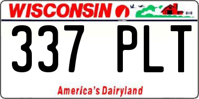 WI license plate 337PLT
