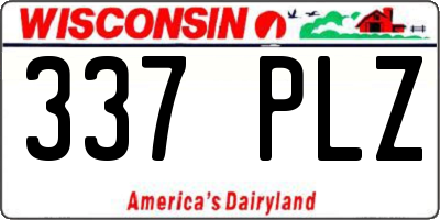 WI license plate 337PLZ