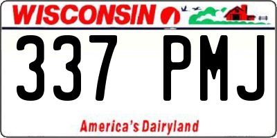 WI license plate 337PMJ
