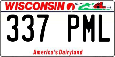 WI license plate 337PML