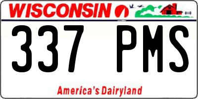 WI license plate 337PMS