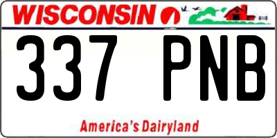 WI license plate 337PNB